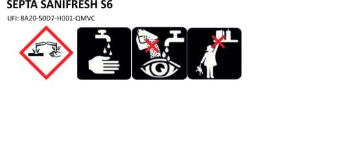 Szaniter helyiségek napi tisztítása szagsemlegesítő formulával SEPTA SANIFRESH S6 5L
