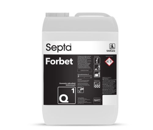 Építési szennyeződések eltávolítására használható savas tisztítószer SEPTA FORBET Q1 10L