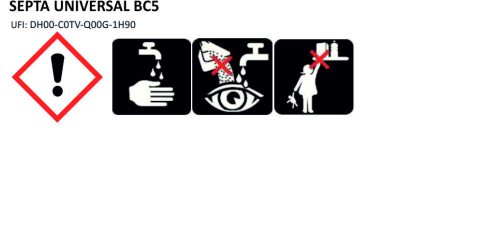 Professzionális tisztítószer koncentrátum erős szennyeződésekhez SEPTA UNIVERSAL BC5 1L