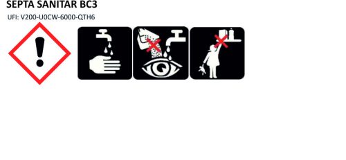 Szaniter tisztítószer sűrítmény önadagolóval SEPTA SANITAR BC3 1L SD