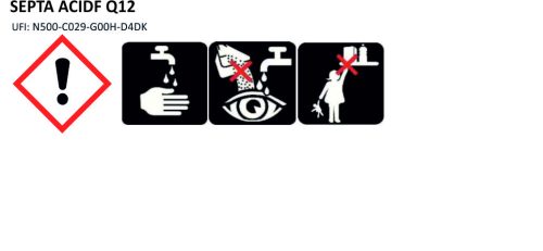 Koncentrált savas folyadék vízkő- és mészkőmentesítésre SEPTA ACIDF Q12 5L