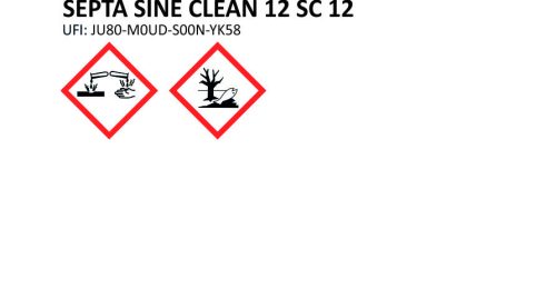 Élelmiszeripari tisztító és fertőtlenítő folyadék SEPTA SINE CLEAN 12 SC12 20L