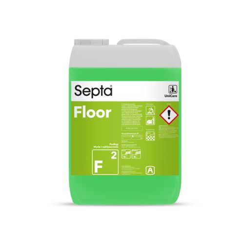 Professzionális, vízben oldódó polimer alapú tisztító- és fényesítőszer SEPTA FLOOR F2 10L