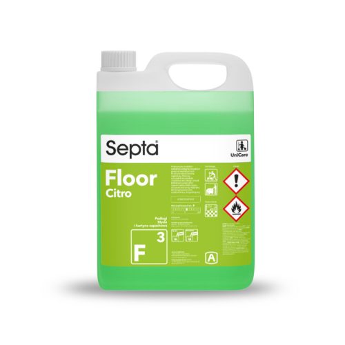 Csúszásmentes felületet képező, illatosított padló tisztító- és ápolószer SEPTA FLOOR CITRO F3 5L (citrom)