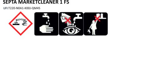 Nagy teljesítményű folyadék padlótisztításhoz nagy létesítményekben SEPTA MARKETCLEANER 1 F5 1L