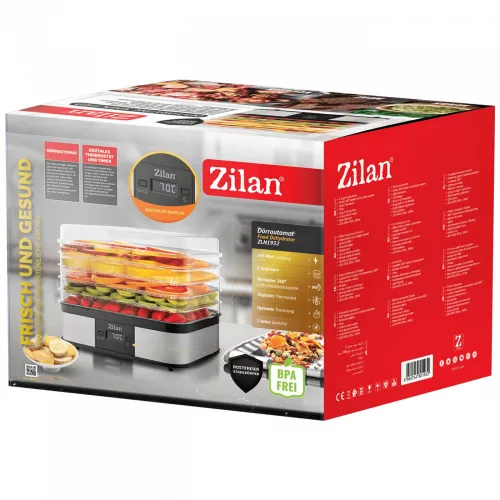 Zilan Aszalógép (ételszárító), 245W, szürke - ZLN1932