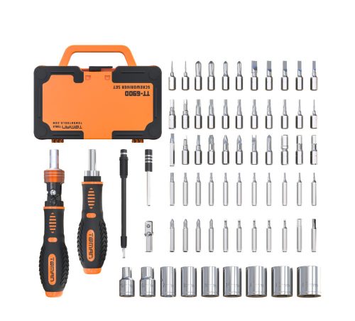 TOMAN TT-6900 Professzionális Bit és Dugókulcs készlet, 69 db-os