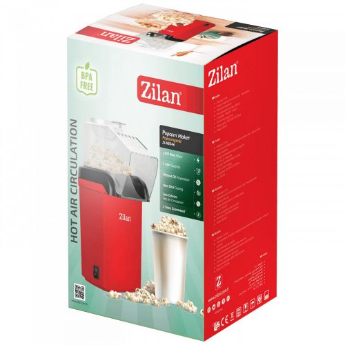 Zilan Popcorn készítő, 1200 W, piros - ZLN8046 (ZLN8044/RD)
