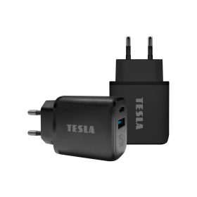  Tesla Power Charger T220, Kettős gyorstöltő 25 W PD 3,0/PPS (fekete szín)
