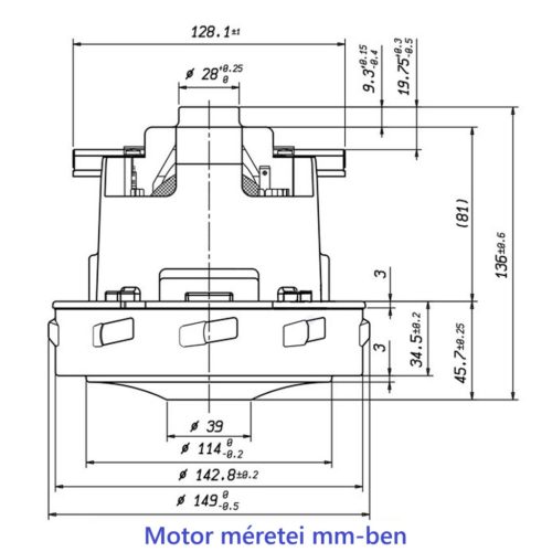 Eredeti AMETEK szívóturbina 1200 W – Karcher Puzzi, NT, Hilti, Flex (6.490-215.0)