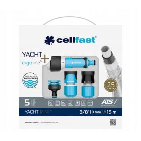   Cellfast YACHT MINI™ 5 Rétegű 3/8" 15 m Kerti Tömlőkészlet ERGO Adapterekkel