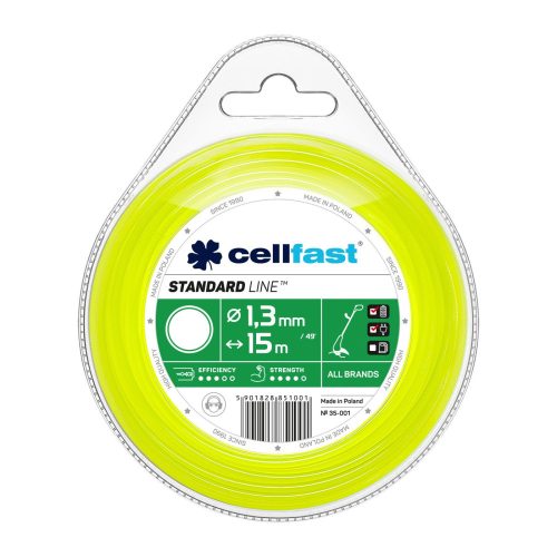 Cellfast STANDARD Damil Fűkaszákhoz - Kerek Profil, 1,3 mm x 15 m