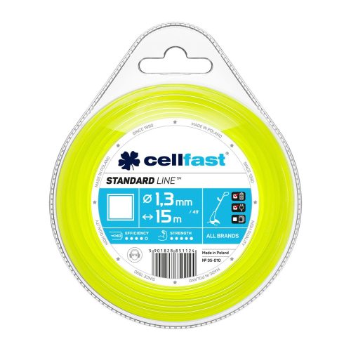 Cellfast STANDARD Damil Fűkaszákhoz - Négyzet Profil, 1,3 mm x 15 m