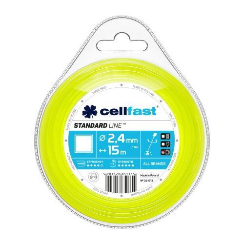 Cellfast STANDARD Négyszögletes Vágózsinór Fűkaszákhoz - 2,4 mm x 15 m