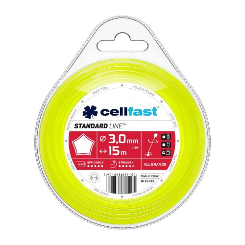 Cellfast STANDARD Damil Fűkaszákhoz - Csillag Profil, 3,0 mm x 15 m