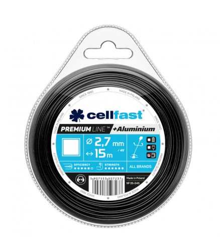 Alumínium Részecskékkel Erősített Prémium Damil - Négyzet Profil, 2,7 mm x 15 m, Cellfast