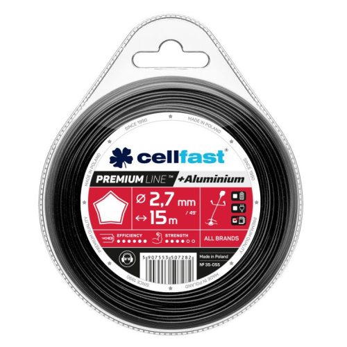 Alumínium Részecskékkel Erősített Prémium Damil - Csillag Profil, 2,4 mm x 90m, Cellfast