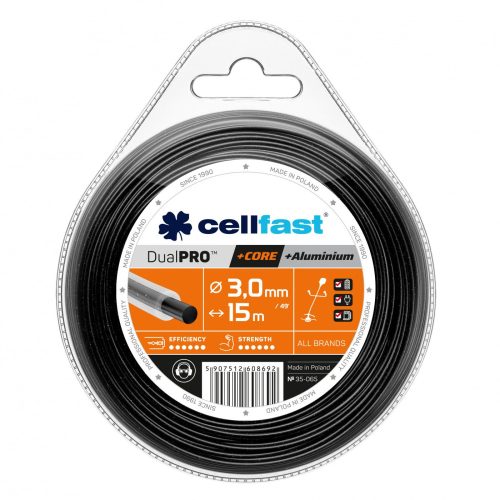Cellfast Dual PRO™ Damil Fűkaszákhoz - Kerek Profil, 3,0 mm, 15 m