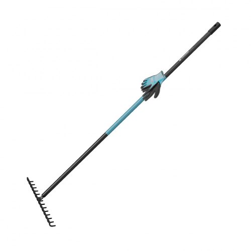 Cellfast IDEAL PRO™ Fém Gereblye - Keményített Boronacél Fejjel, Alumínium Nyéllel, 370 mm Munkaszélességgel, 14 Foggal, 1550 mm Hosszúsággal, 0,9 kg Súlyú