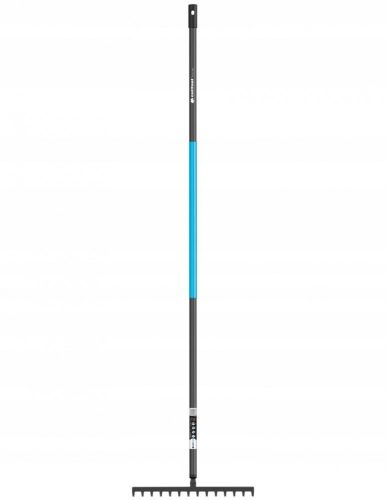 Cellfast IDEAL PRO™ Fém Gereblye - Keményített Boronacél Fejjel, Alumínium Nyéllel, 370 mm Munkaszélességgel, 14 Foggal, 1550 mm Hosszúsággal, 0,9 kg Súlyú