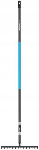Cellfast IDEAL PRO™ Fém Gereblye - Keményített Boronacél Fejjel, Alumínium Nyéllel, 370 mm Munkaszélességgel, 14 Foggal, 1550 mm Hosszúsággal, 0,9 kg Súlyú