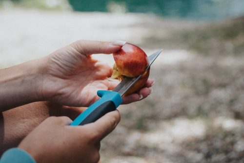 Cellfast 40-263 Multifunkcionális Kerti Kés Tartós 3CR13 Rozsdamentes Acél Pengével és Övkapcsos Tokkal