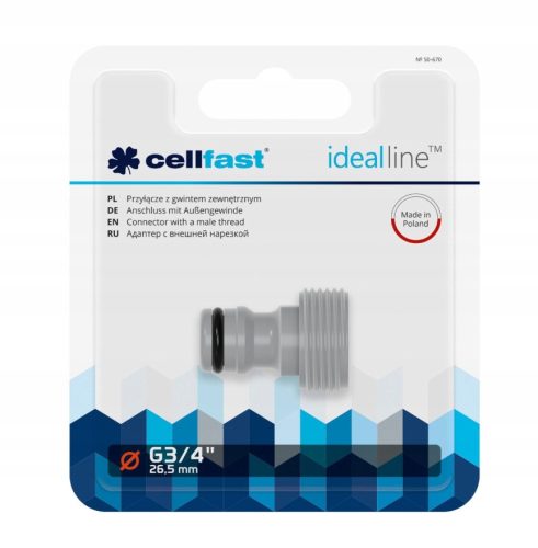 Cellfast IDEAL™ 3/4" Külső Menetes Csapcsatlakozó (ABS) Kerti Öntözéshez