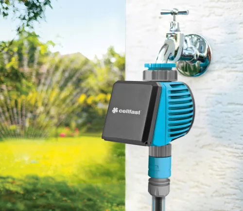 IDEAL Digitális Öntözésvezérlő - Kerti Öntözőrendszer, UNI FIT Technológiával, 1-99 perc Öntözési Időtartam, G3/4" és G1" Csatlakozó Méretek