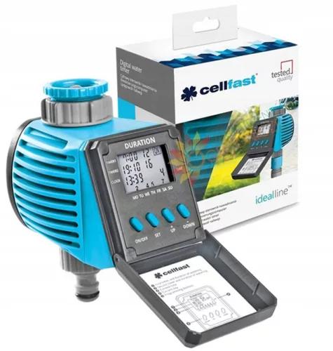 IDEAL Digitális Öntözésvezérlő - Kerti Öntözőrendszer, UNI FIT Technológiával, 1-99 perc Öntözési Időtartam, G3/4" és G1" Csatlakozó Méretek