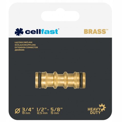 Cellfast Sárgaréz 1/2" és 3/4" Kettős Csatlakozó - Tartós Sárgaréz Kivitel