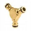 Elosztó Kerti Slaghoz Sárgaréz T-darab 3/4", 1/2"