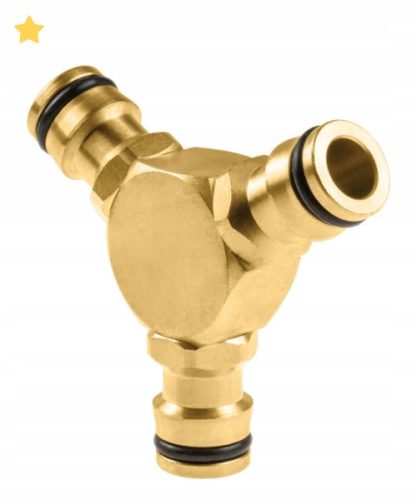 Elosztó Kerti Slaghoz Sárgaréz T-darab 3/4", 1/2"