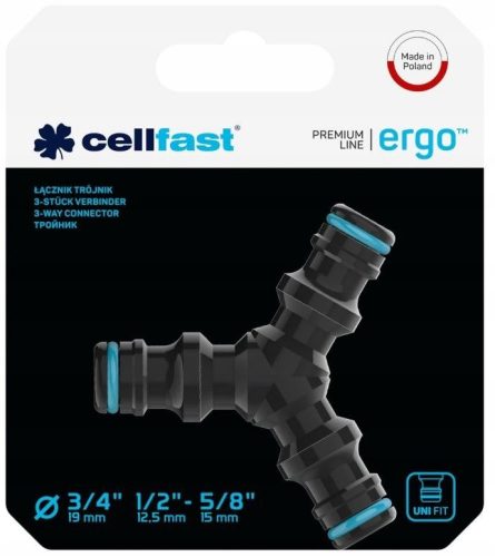 ERGO T Elosztó Kerti Slaghoz 1/2", 3/4", 3/8" PVC Gyorscsatlakozóval