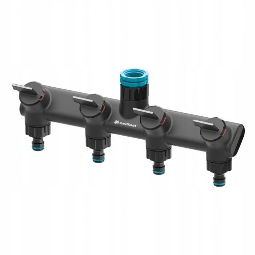 Négyes elosztó kerti slaghoz ERGO - Üvegszálas kompozit, 1/2", 3/4", 1" kompatibilitás