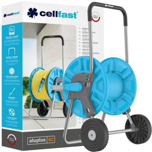 Cellfast ALUPLUS Tömlőkocsi - 60m, 1/2" Tömlő Kapacitás, Korrózióálló Alumínium