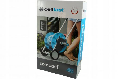 Cellfast Compact Kerti Tömlőkocsi 1/2" 45 m Kapacitással, 6 bar Nyomással, ABS és Alumínium Anyagból