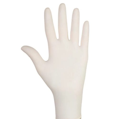 DOMAN eldobható púdermentes latex kesztyű, természetes fehér "M" 100db/csomag