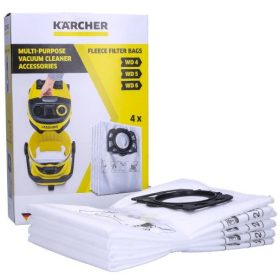   Eredeti szintetikus porzsák csomag (4 db-os)  Karcher WD4 WD5 WD6 MV4 MV5 MV6 porszívókhoz (2.863-006.0)