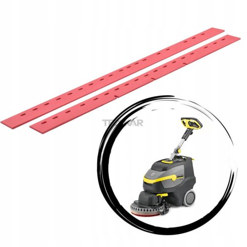 Szívógumi készlet Kärcher BR 38/12 C-hez, természetes gumiból, 30 mm magasság, 645 mm és 690 mm hosszúság, első és hátsó szívógumi