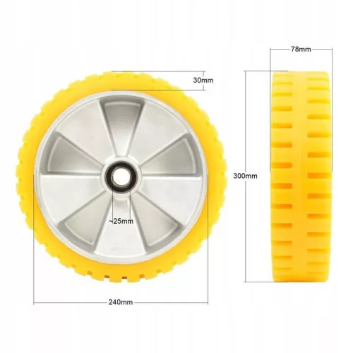 Hátsó Kerék (300 mm / Újragumizott) – Hako Hakomatic és Scrubmaster B 115 R, B 120 R, B 650 R, B 750 R (01071650)