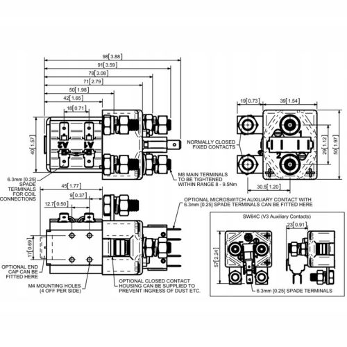 Utángyártott Kontaktor, Relé, Tekercs - SW84 - 24V 100A - Albright cseredarab