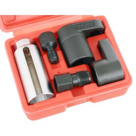   5 részes lambda szonda kulcs- és menetjavító készlet, króm-vanádium/króm-molibdén acél, M12–M18, 3/8"–1/2", 22 mm