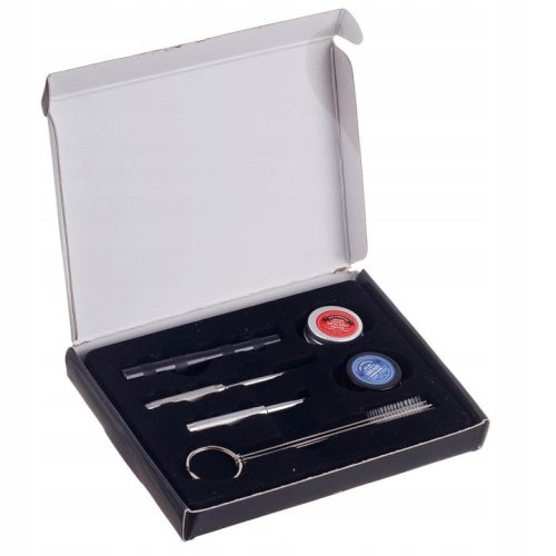 Airbrush tisztító és karbantartó készlet – menettömítő, vízálló zsír, tűk, kulcsok, kefék