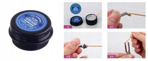 Airbrush tisztító és karbantartó készlet – menettömítő, vízálló zsír, tűk, kulcsok, kefék