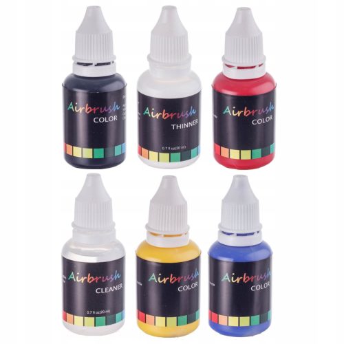 Akril airbrush festék készlet (4x20ml) + hígító és tisztító
