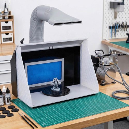 AH-311 Nagyméretű makettező festőkabin LED világítással és dupla ventilátorral