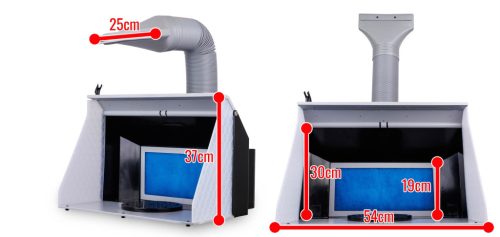 AH-311 Nagyméretű makettező festőkabin LED világítással és dupla ventilátorral