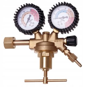   Nitrogén nyomáscsökkentő reduktor 40 bar - sárgaréz, 2 manométerrel