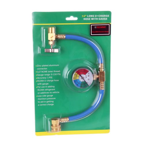 R134A klímatöltő tömlő manométerrel és szelepekkel – LP port