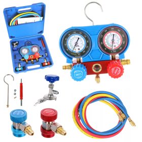   R134a klímateszter készlet manométerrel és gyorscsatlakozókkal